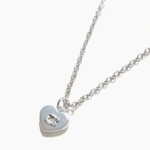 COACH Silver Plated 'C' HEART Necklace 16" NWT